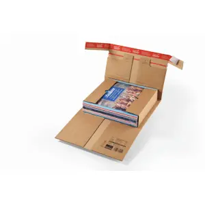Buchverpackung 322 x 292 x 35-80 (mit Sicherungslaschen)